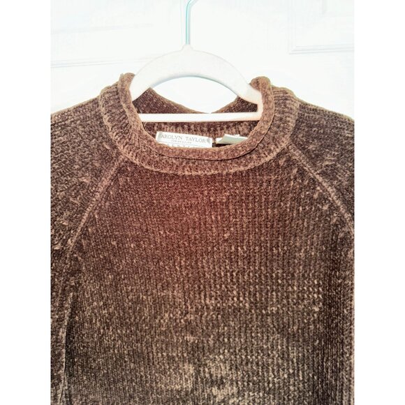 Vintage 90s Carolyn Taylor Essentials Brown Crew Neck Pullover Acrylic Sweater S - Picture 4 of 8